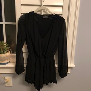 Dressy Black Romper—XS